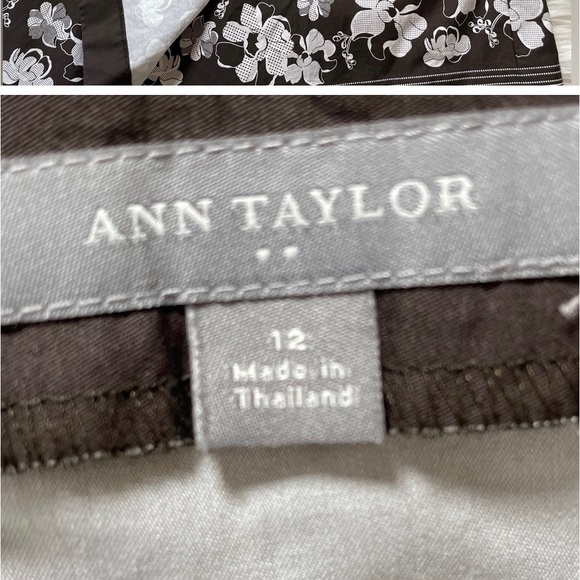 Ann Taylor Brown Floral Wrap Skirt Size 12 - Picture 3 of 7